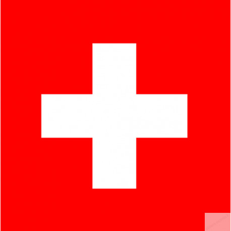 Drapeau Suisse : 13x13cm - Sticker/autocollant
