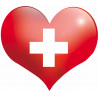 coeur suisse - 11,5x10 cm - Sticker/autocollant