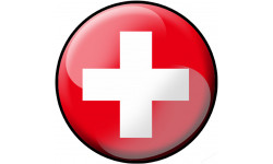 drapeau Suisse rond - 10cm - Sticker/autocollant
