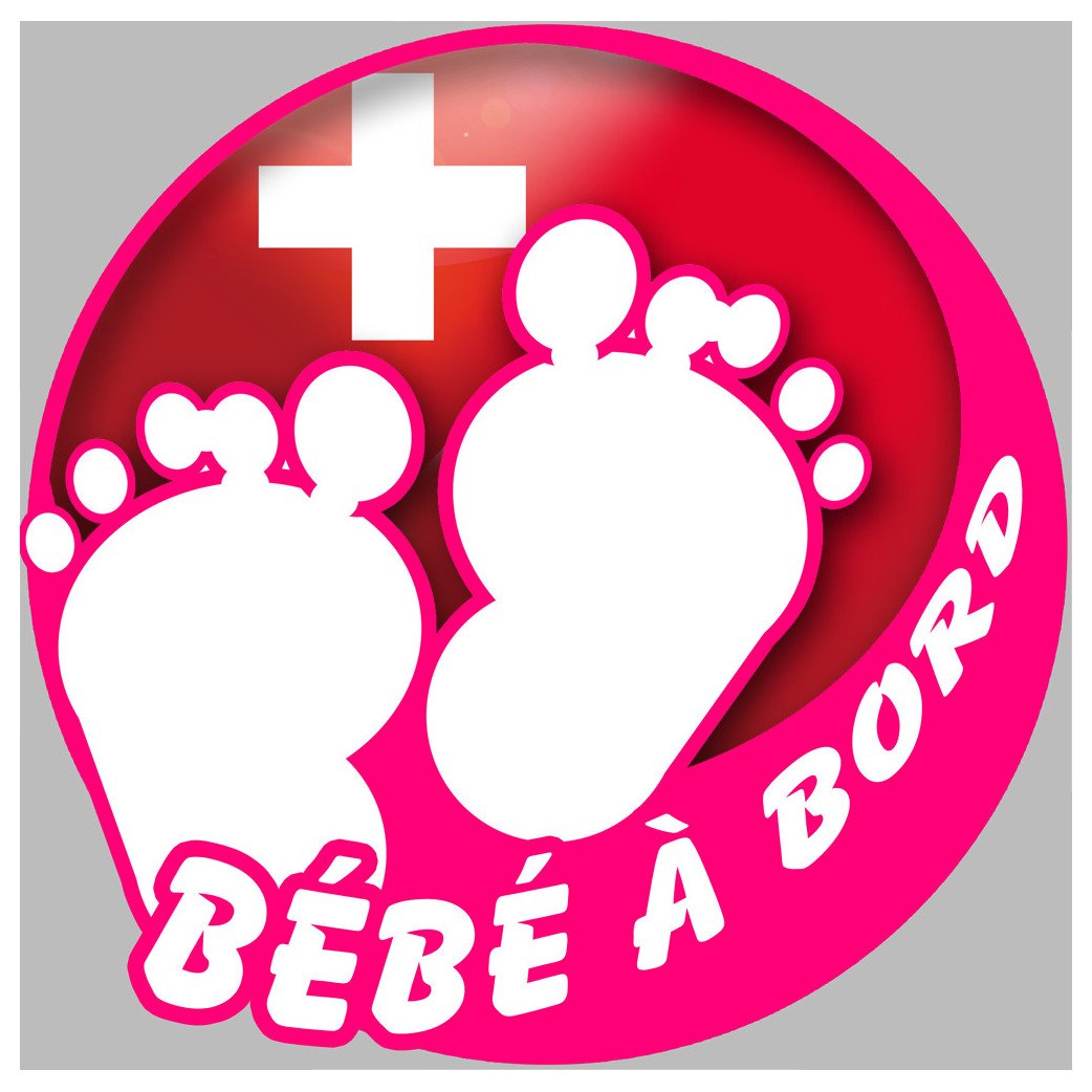 bébé à bord suisse fille - 10cm - Sticker/autocollant
