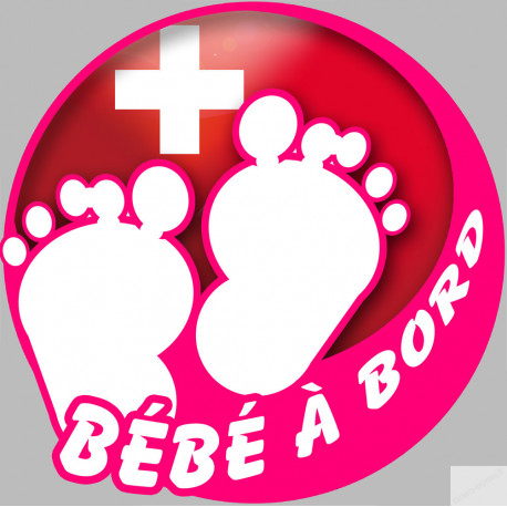 bébé à bord suisse fille - 10cm - Sticker/autocollant