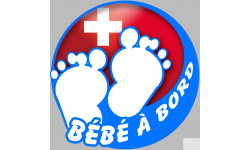 bébé à bord suisse gars - 10cm - Sticker/autocollant