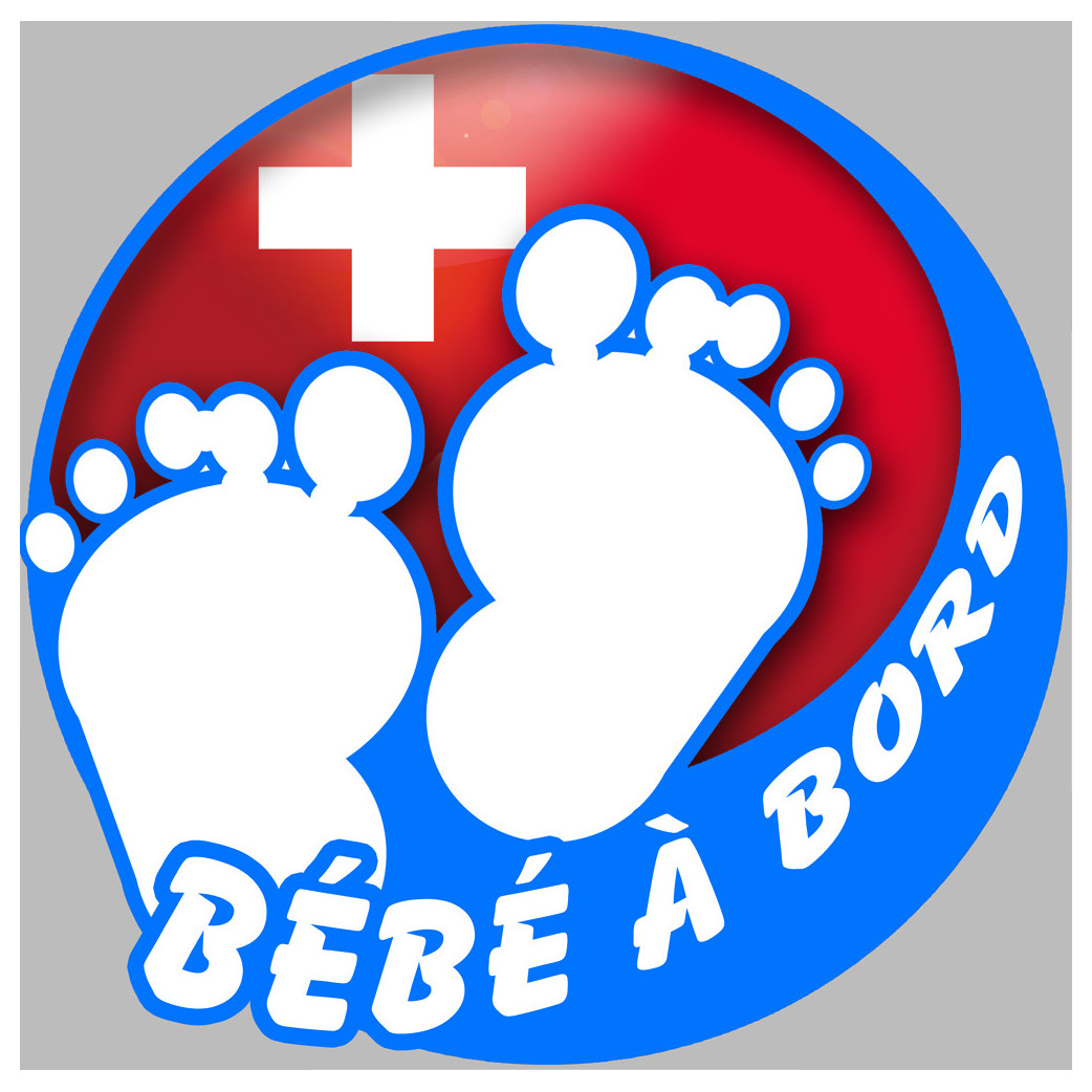 bébé à bord suisse gars - 15cm - Sticker/autocollant