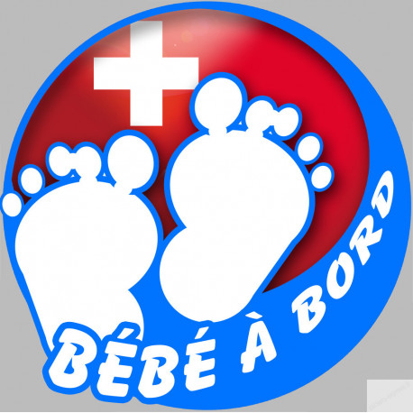 bébé à bord suisse gars - 15cm - Sticker/autocollant