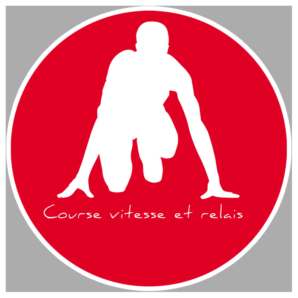 Course vitesse et relais - 20cm - Sticker/autocollant