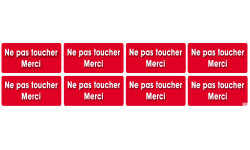 Ne pas toucher - 8 autocollants 6x3 cm - Sticker/autocollant