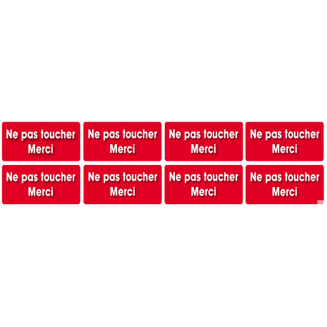 Ne pas toucher - 8fois 6x3 cm - Sticker/autocollant