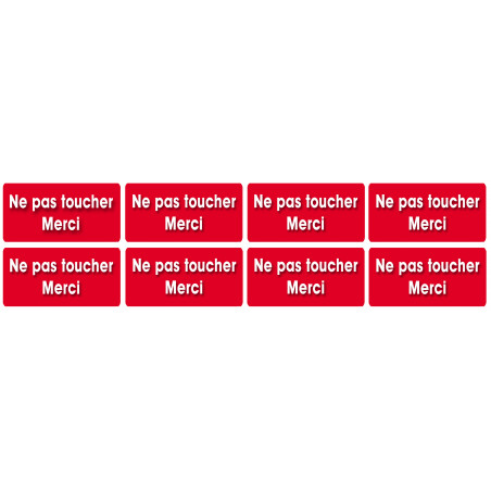 Ne pas toucher - 8 autocollants 6x3 cm - Sticker/autocollant