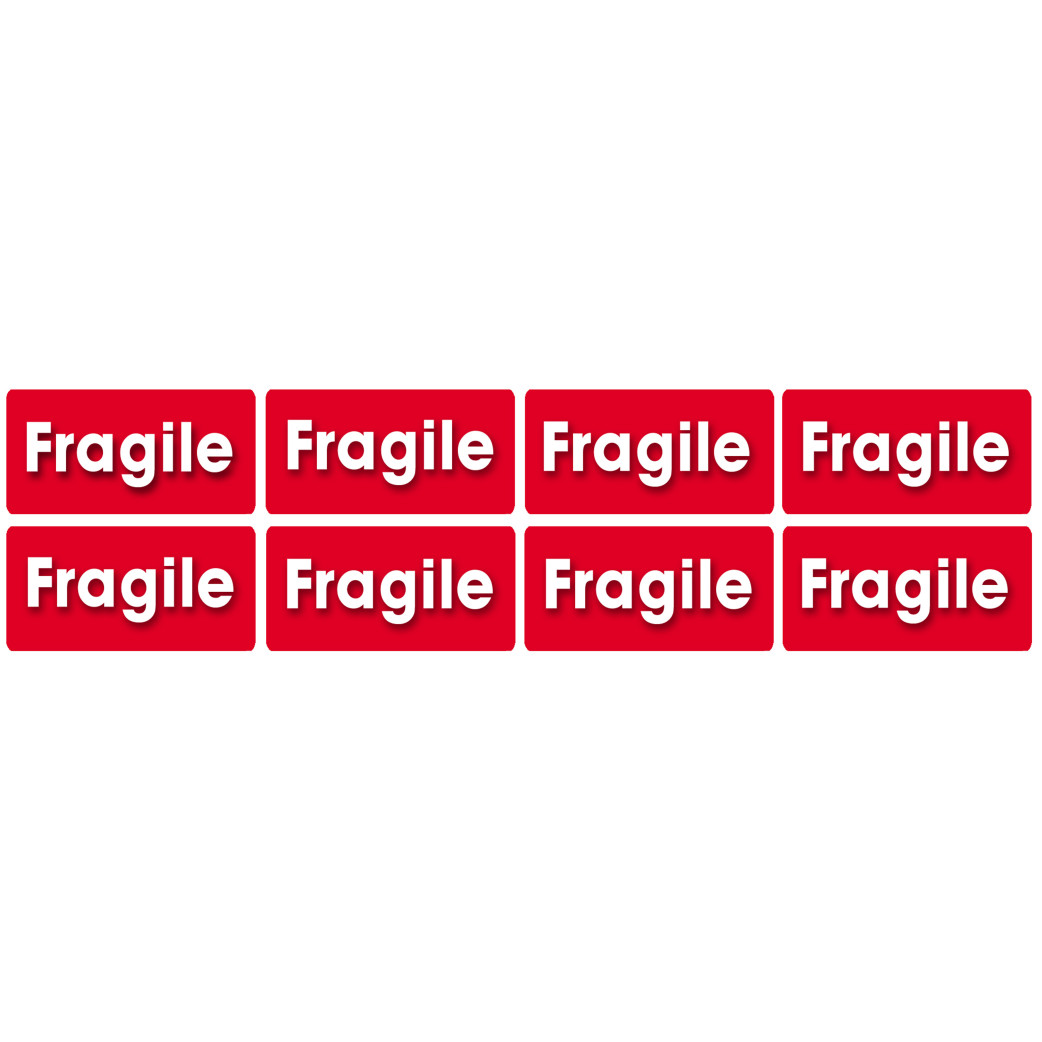 Fragile - 8fois 6x3cm - Sticker/autocollant
