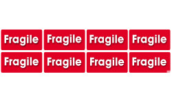 Fragile - 8 autocollants 6x3cm - Sticker/autocollant