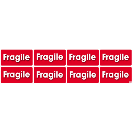 Fragile - 8 autocollants 6x3cm - Sticker/autocollant