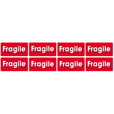 Fragile - 8fois 6x3cm - Sticker/autocollant