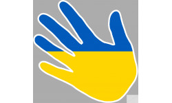 drapeau Ukraine main : 17x17cm - Sticker/autocollant