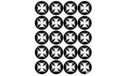 Croix de Malte - 20 stickers de 5cm - Sticker/autocollant