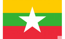 Drapeau Birmanie - 5 x3,3 cm - Sticker/autocollant