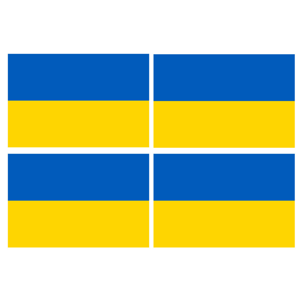 Drapeau Ukraine - 4 stickers - 9.5 x 6.3 cm - Sticker/autocollant