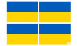 Drapeau Ukraine - 4 stickers - 9.5 x 6.3 cm - Sticker/autocollant