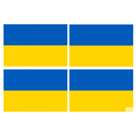 Drapeau Ukraine - 4 stickers - 9.5 x 6.3 cm - Sticker/autocollant