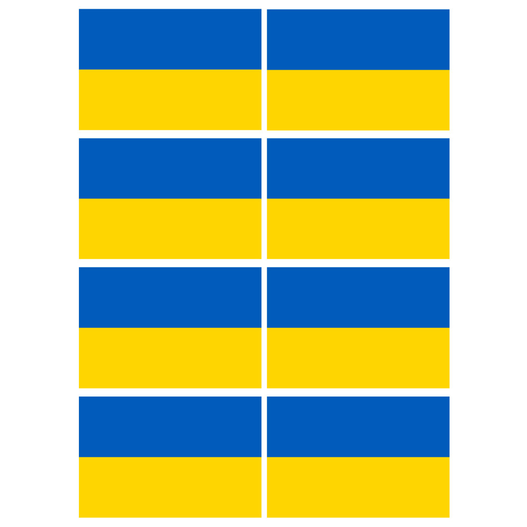Drapeau Ukraine - 8fois - 9.5 x 6.3 cm - Sticker/autocollant