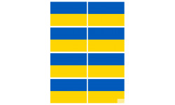 Drapeau Ukraine - 8 stickers - 9.5 x 6.3 cm - Sticker/autocollant