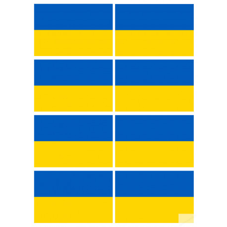 Drapeau Ukraine - 8 stickers - 9.5 x 6.3 cm - Sticker/autocollant