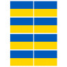 Drapeau Ukraine - 8 stickers - 9.5 x 6.3 cm - Sticker/autocollant