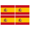 Drapeau Espagne - 4 stickers - 9.5 x 6.3 cm - Sticker/autocollant