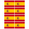 Drapeau Espagne - 8 stickers - 9.5 x 6.3 cm - Sticker/autocollant