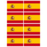 Drapeau Espagne - 8 stickers - 9.5 x 6.3 cm - Sticker/autocollant