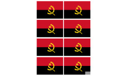 Drapeau Angola - 8 stickers - 9.5 x 6.3 cm - Sticker/autocollant