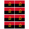 Drapeau Angola - 8 stickers - 9.5 x 6.3 cm - Sticker/autocollant
