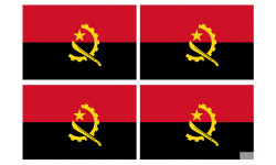 Drapeau Angola - 4 stickers - 9.5 x 6.3 cm - Sticker/autocollant