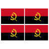 Drapeau Angola - 4 stickers - 9.5 x 6.3 cm - Sticker/autocollant