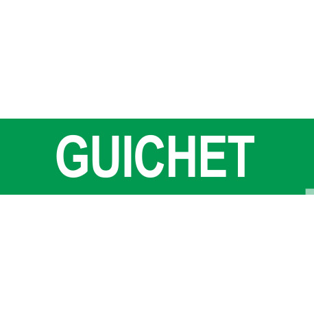 GUICHET VERT - 29x7cm - Sticker/autocollant