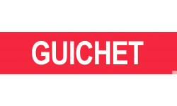 GUICHET ROUGE - 29x7cm - Sticker/autocollant