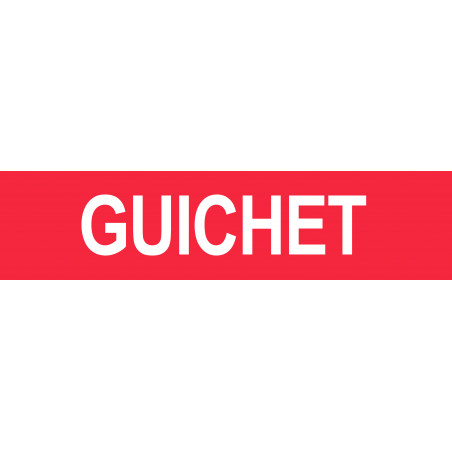 GUICHET ROUGE - 29x7cm - Sticker/autocollant