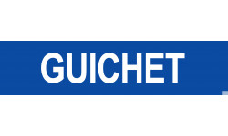 GUICHET BLEU - 29x7cm - Sticker/autocollant