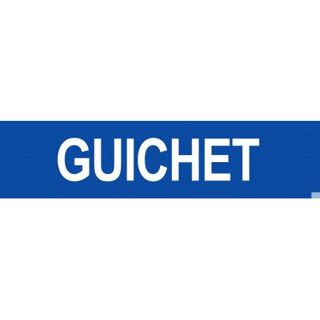 GUICHET BLEU - 29x7cm - Sticker/autocollant