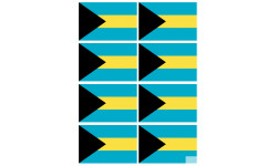 Drapeau Bahamas - 8 stickers - 9.5 x 6.3 cm - Sticker/autocollant