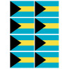 Drapeau Bahamas - 8 stickers - 9.5 x 6.3 cm - Sticker/autocollant