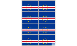 Drapeau Cap-Vert - 8 stickers - 9.5 x 6.3 cm - Sticker/autocollant