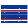 Drapeau Cap-Vert - 4 stickers - 9.5 x 6.3 cm - Sticker/autocollant