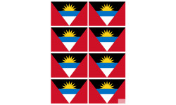 Drapeau Antigua and Barbuda - 8 stickers - 9.5 x 6.3 cm - Sticker/autocollant