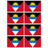 Drapeau Antigua and Barbuda - 8 stickers - 9.5 x 6.3 cm - Sticker/autocollant