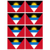 Drapeau Antigua and Barbuda - 8 stickers - 9.5 x 6.3 cm - Sticker/autocollant