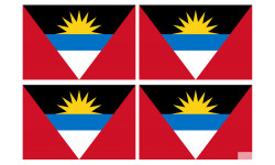 Drapeau Antigua and Barbuda - 4 stickers - 9.5 x 6.3 cm - Sticker/autocollant