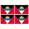 Drapeau Antigua and Barbuda - 4 stickers - 9.5 x 6.3 cm - Sticker/autocollant