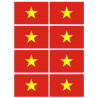 Drapeau Viet Nam - 8 stickers - 9.5 x 6.3 cm - Sticker/autocollant