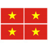 Drapeau Viet Nam - 4 stickers - 9.5 x 6.3 cm - Sticker/autocollant
