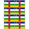 Drapeau République centrafricaine - 8 stickers - 9.5 x 6.3 cm - Sticker/autocollant